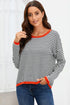 'Jolene' Striped Drop Shoulder T-Shirt - Celes Fashion
